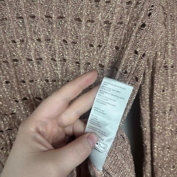 Pilcro Long-Sleeve Open-Stitch Netting Sweater Size S Sparkle - Picture 3 of 6